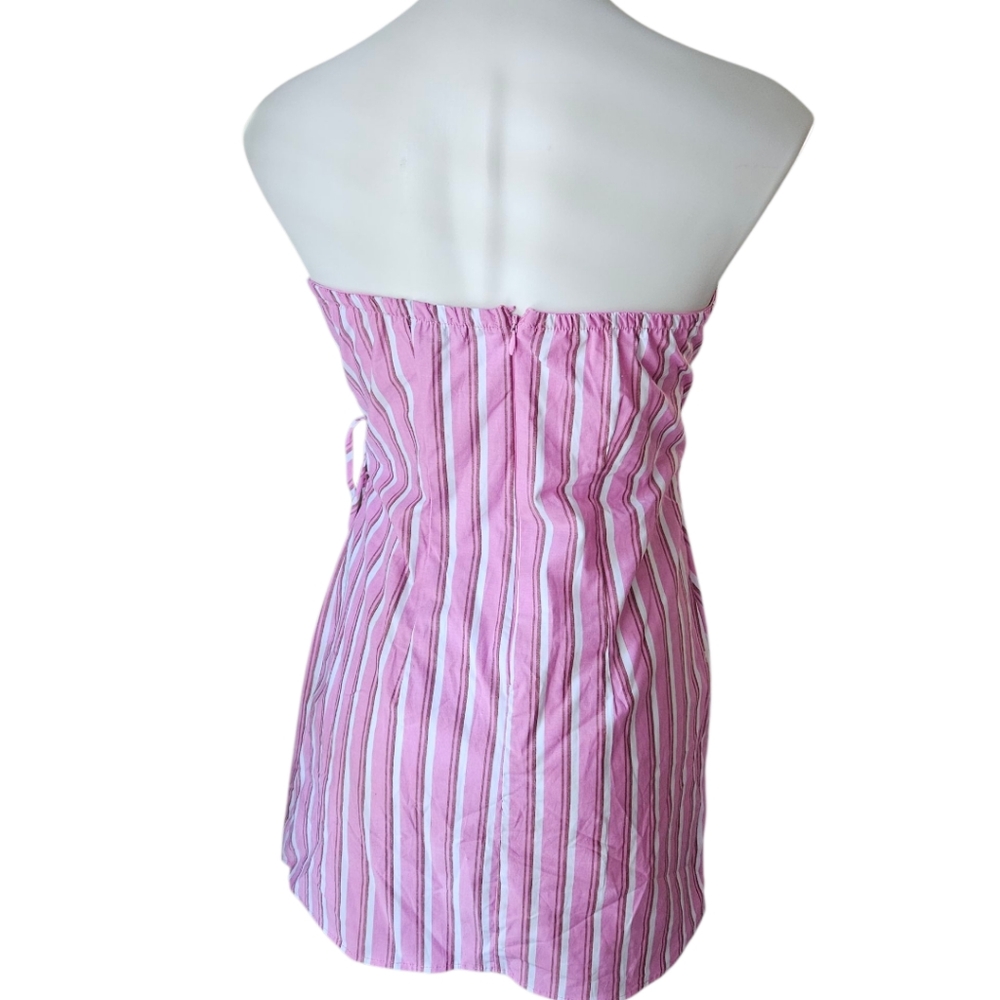 Wild Fable Pink and White Striped Strapless Dress NWT - Picture 4 of 5